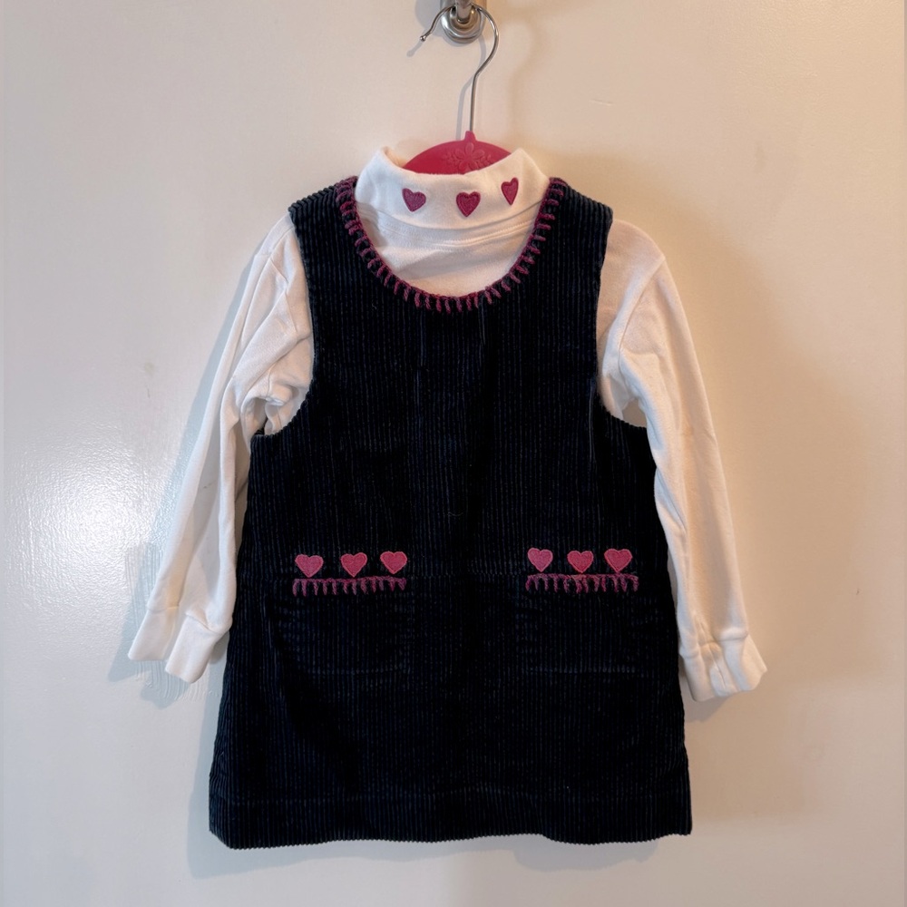 Size 4 Florence Eisman Navy corduroy jumper and Turtleneck